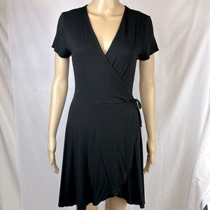 Rolla Coster Faux Wrap Dress. Black. Size Large